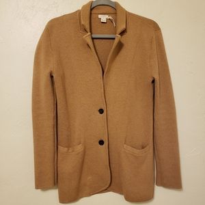 J crew factory sweater knit Blazer Xs camel tan